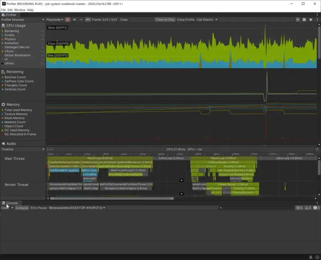 Unity Profiler: Standalone Mode